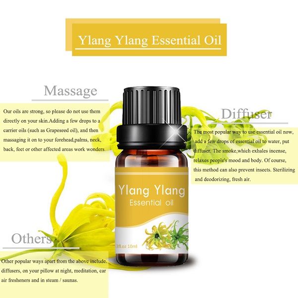 10ml ren naturlig Ylang Ylang eterisk olje lys gul væske (4)